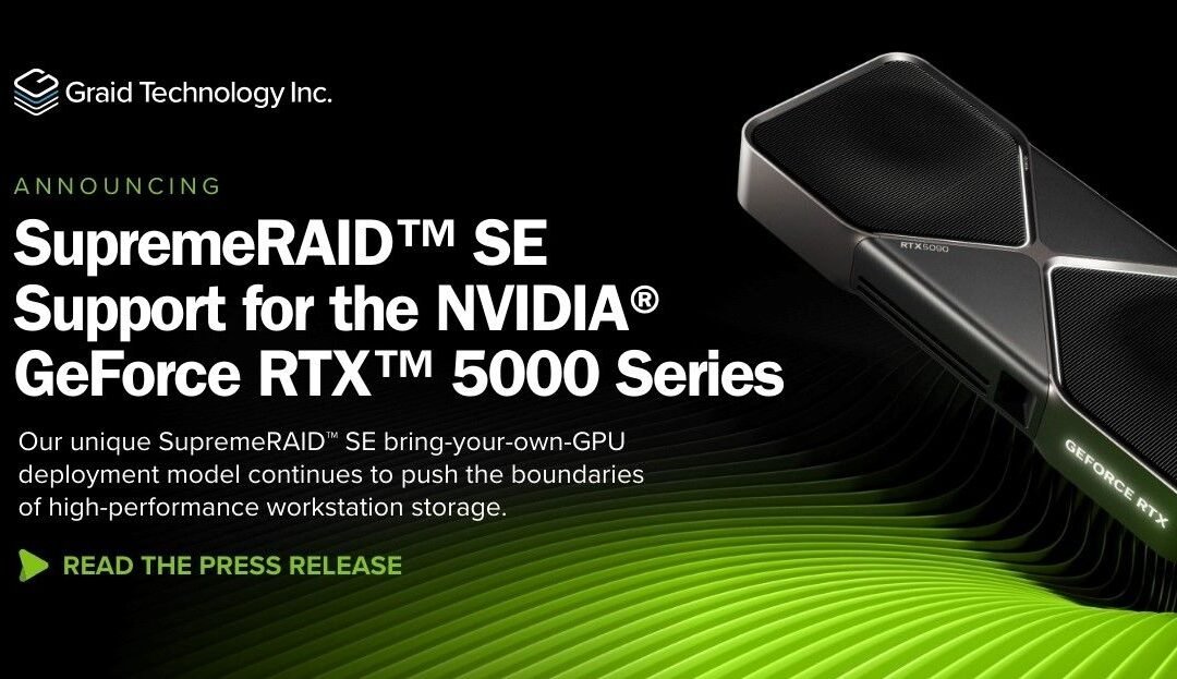 Graid Technology anuncia la compatibilidad de SupremeRAID SE con la serie NVIDIA GeForce RTX 5000