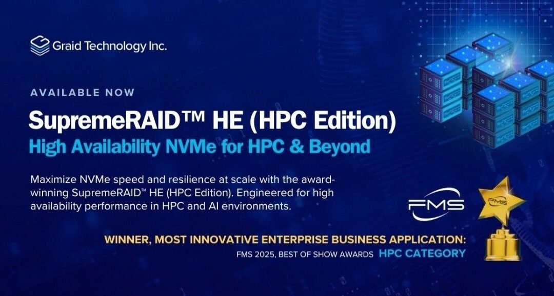 Graid Technology anuncia la disponibilidad global de SupremeRAID(TM) HE (HPC Edition)