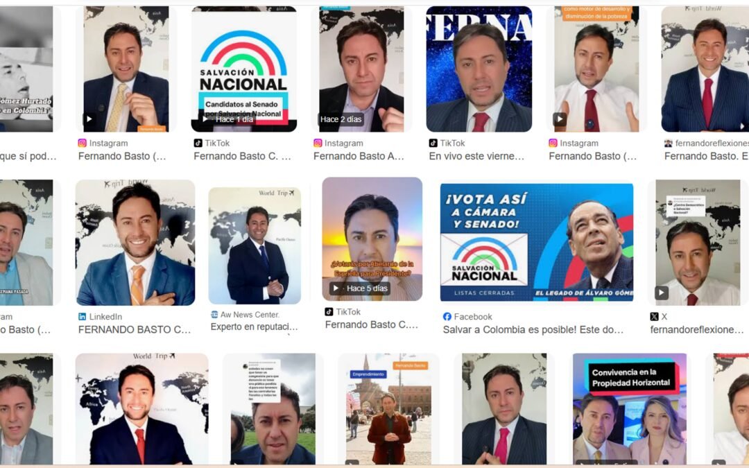 Lista de candidatos al Senado por Salvación Nacional. Fernando Basto en el renglón 88